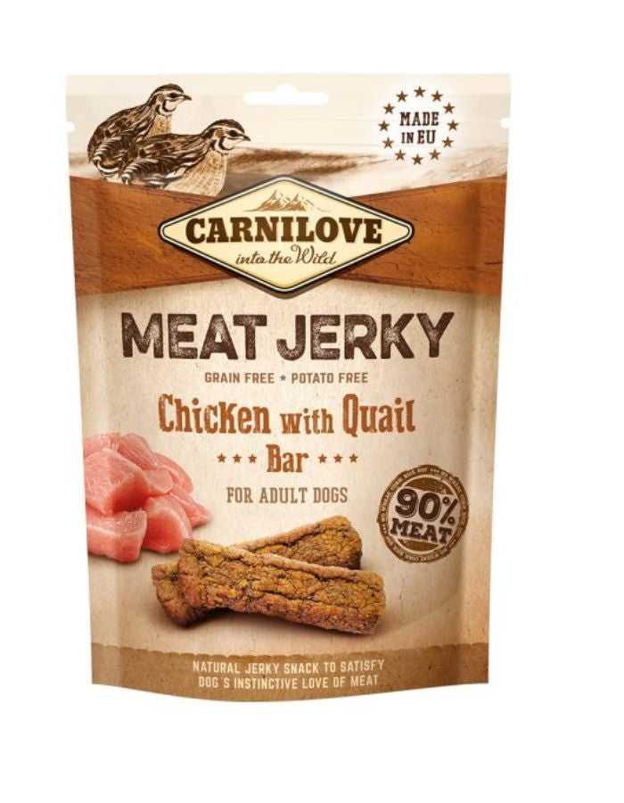 Carnilove Jerky Snack Chicken & Quail Bar 100g | High-Protein Dog Treats