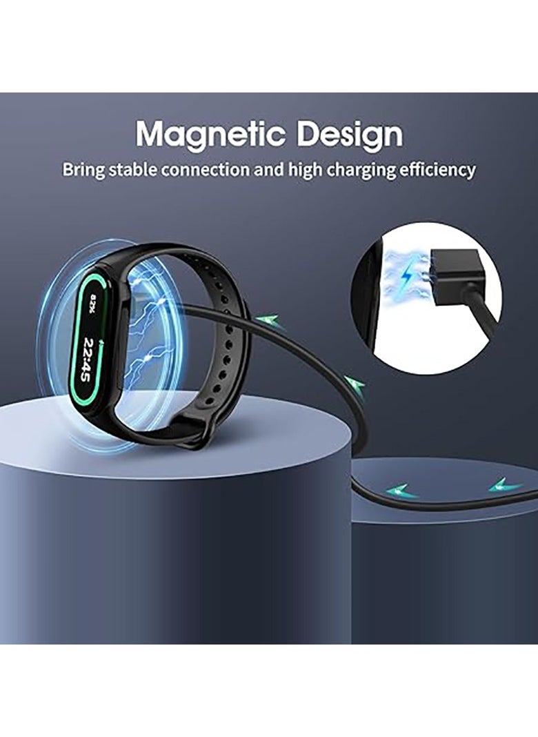 Generic شاحن ساعة ذكية متوافق مع XiaoMi Band 8 Pro/Active/Mi Watch 4/3 Active، كابل شحن USB مغناطيسي 3.3 قدم، ملحقات حامل كابل الشحن البديل تناسب XiaoMi Band 8 - أسود  - Image 4