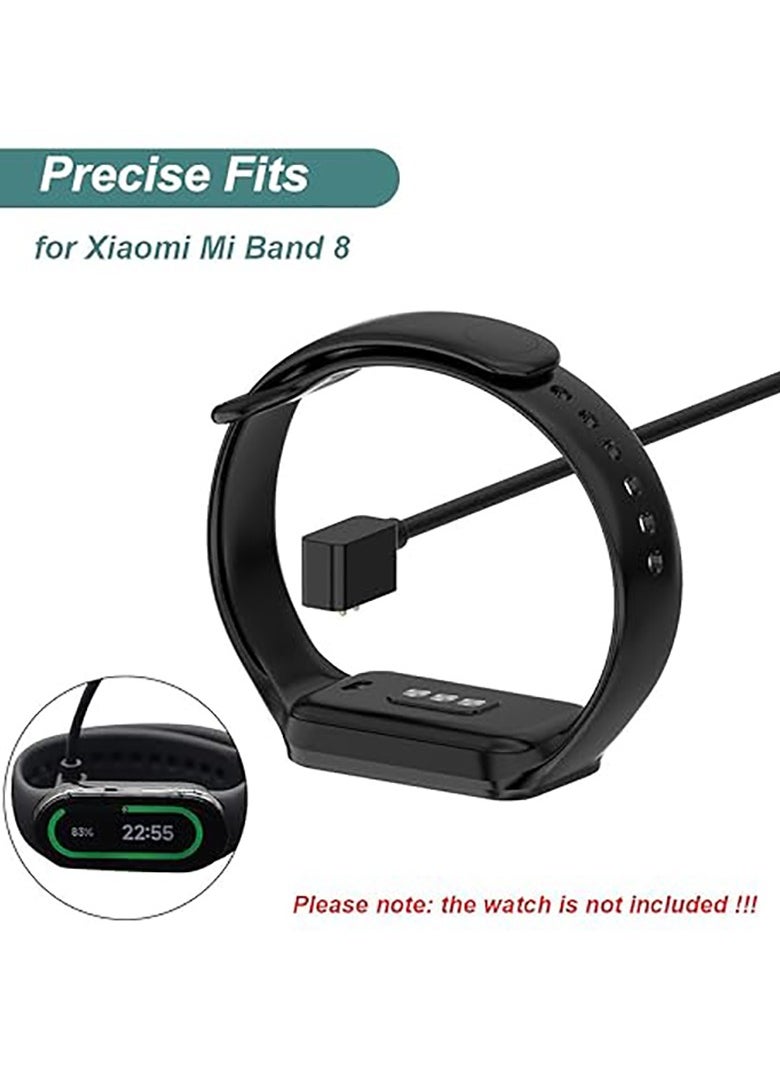 Generic شاحن ساعة ذكية متوافق مع XiaoMi Band 8 Pro/Active/Mi Watch 4/3 Active، كابل شحن USB مغناطيسي 3.3 قدم، ملحقات حامل كابل الشحن البديل تناسب XiaoMi Band 8 - أسود  - Image 5