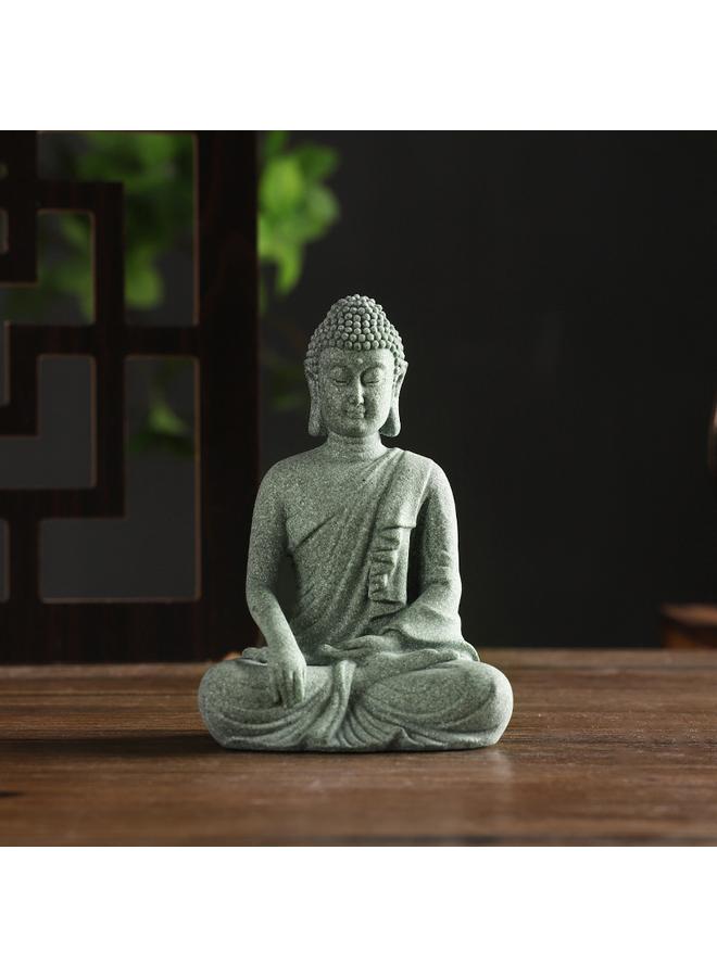 Bluejw New Chinese Style Green Sand Stone Buddha Statue Ornaments Home Living Room Courtyard Entrance Decorations Fish Tank Landscape Zen Room - Image 4
