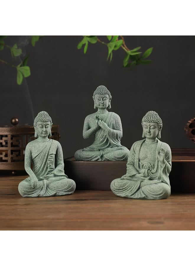 Bluejw New Chinese Style Green Sand Stone Buddha Statue Ornaments Home Living Room Courtyard Entrance Decorations Fish Tank Landscape Zen Room - Image 2