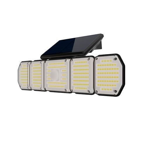 Dylect® Eco Solar Security Light Outdoor for 12Hr Runtime, 5 x Movable Panel, Ultra Bright with Advanced Motion Sensor, IP64 Waterproof, Solar Light for Home, Garden, Shop, Parking (Warm + Cool White) - Image 1