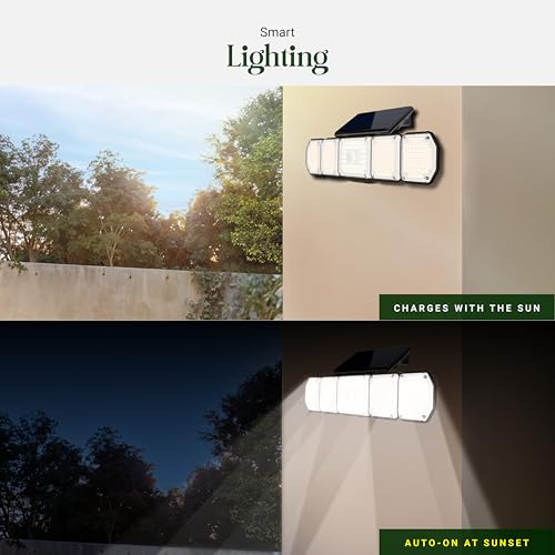 Dylect® Eco Solar Security Light Outdoor for 12Hr Runtime, 5 x Movable Panel, Ultra Bright with Advanced Motion Sensor, IP64 Waterproof, Solar Light for Home, Garden, Shop, Parking (Warm + Cool White) - Image 4