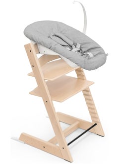 STOKKE Tripp Trapp Chair (Natural) + Tripp Trapp Newborn Set ( Grey ) Cozy, Safe And Simple To Usebaby Chair For Newborns Up To 20 Lbs /9 Kg  - Image 3