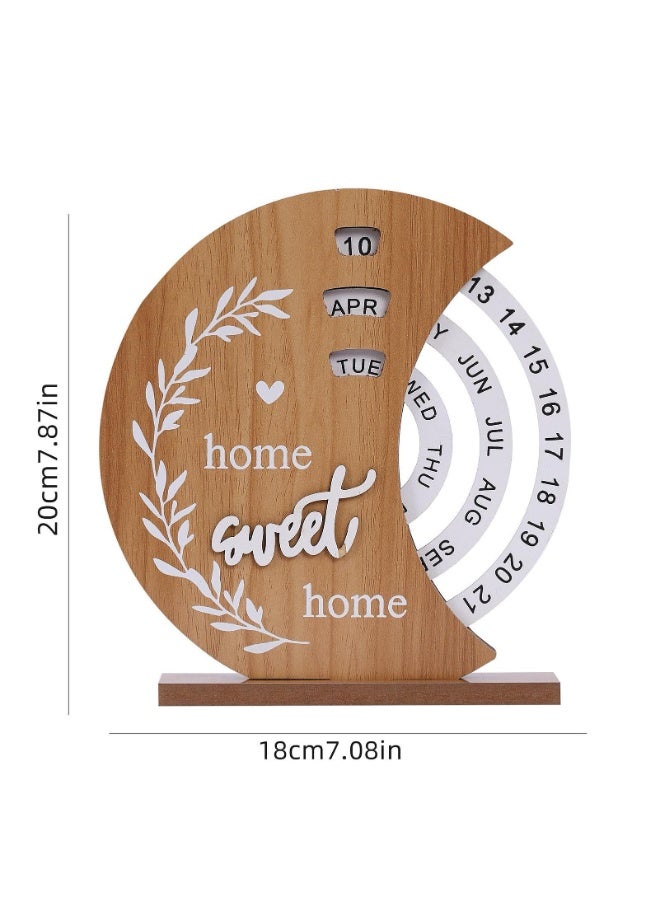 دايتويز تقويم قرصي، بطاقة تسجيل وقت قابلة للدوران بوزن 200 غرام، ديكور مكتب خشبي طويل الأمد، متتبع تقويم خشبي صغير، بطاقة تسجيل وقت قابلة لإعادة الاستخدام للمكتب والمنزل. - Image 2