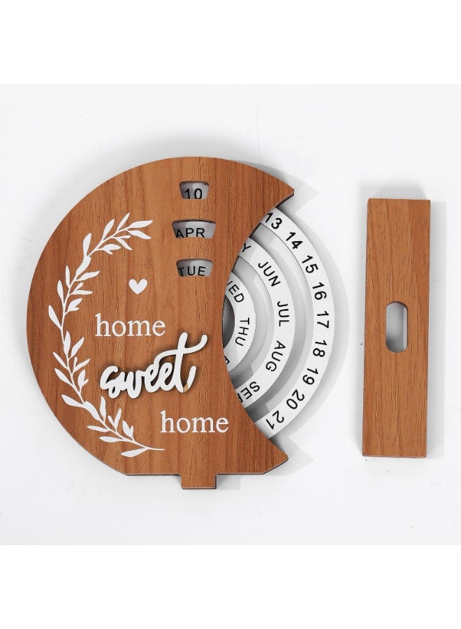 دايتويز تقويم قرصي، بطاقة تسجيل وقت قابلة للدوران بوزن 200 غرام، ديكور مكتب خشبي طويل الأمد، متتبع تقويم خشبي صغير، بطاقة تسجيل وقت قابلة لإعادة الاستخدام للمكتب والمنزل. - Image 1