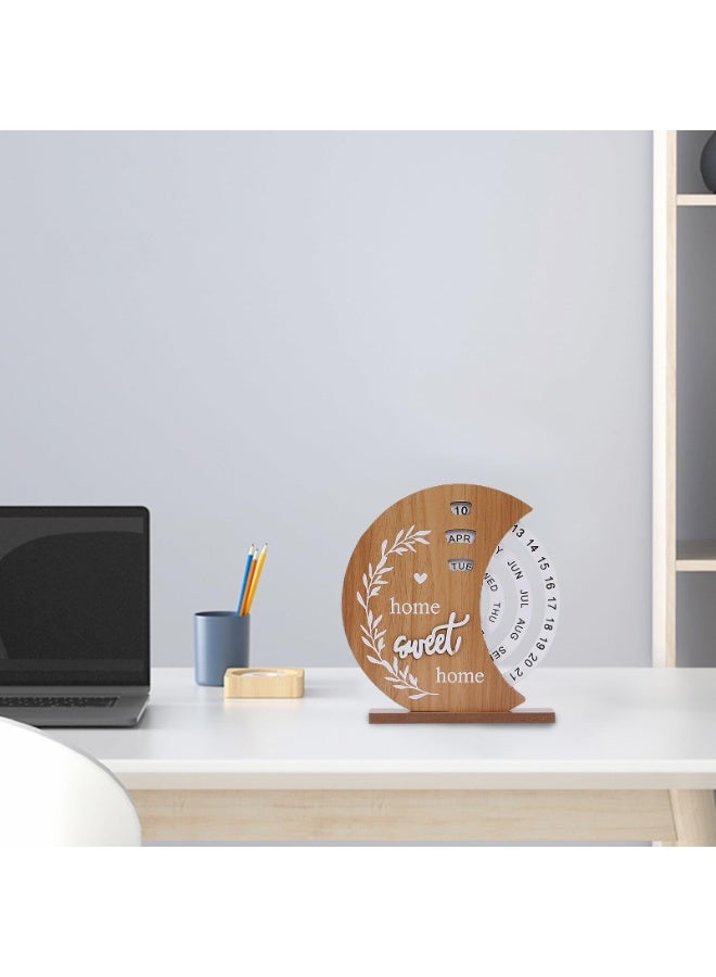 دايتويز تقويم قرصي، بطاقة تسجيل وقت قابلة للدوران بوزن 200 غرام، ديكور مكتب خشبي طويل الأمد، متتبع تقويم خشبي صغير، بطاقة تسجيل وقت قابلة لإعادة الاستخدام للمكتب والمنزل. - Image 5