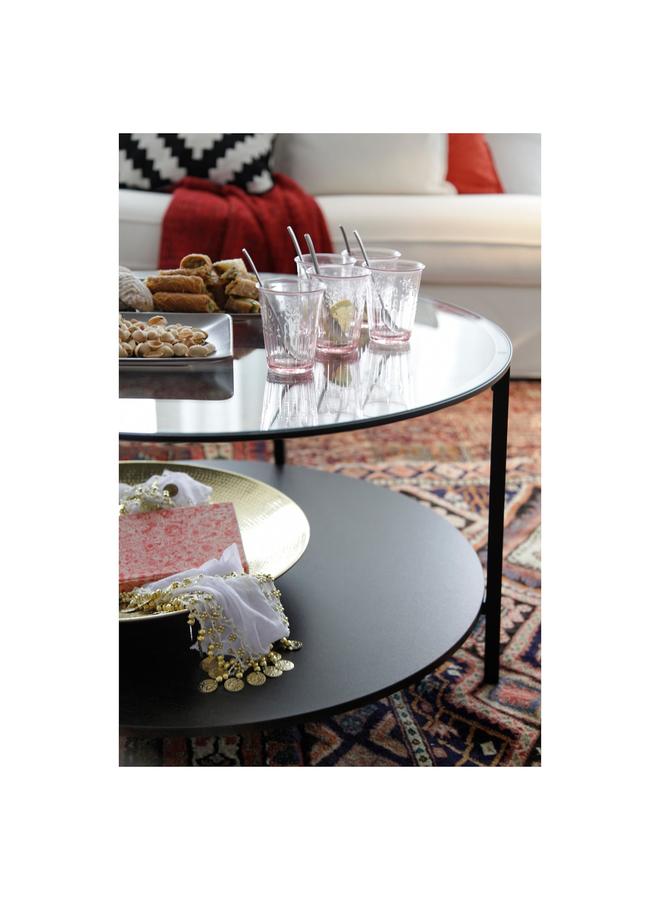 erorex Coffee table, black-brown/glass, 75 cm - Image 3