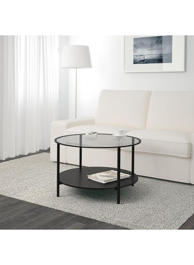 erorex Coffee table, black-brown/glass, 75 cm - Image 2