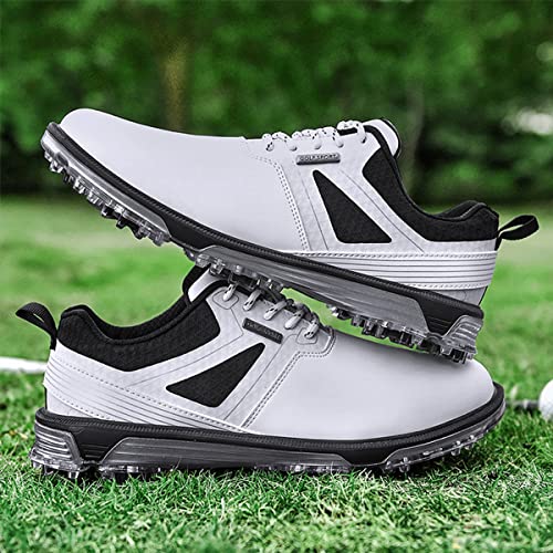 ULTIANT Men's Golf Shoes Fixed Nailless Sole Waterproof Lightweight No-Slip Walking Shoes Size7.5-14(White,45.5) - Image 3