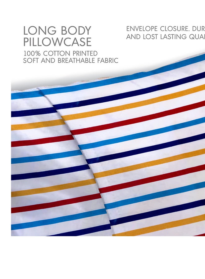 Hotel Linen Klub Hotel Linen Klub 1PC  Long Body  Pillowcase - 100% Cotton Stripe Printed  with envelope closure, Soft and Durable Quality, Size : 45 x 125cm  - Image 3
