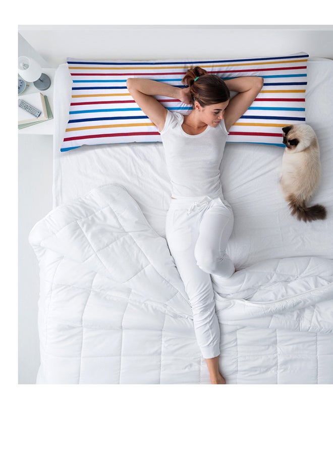 Hotel Linen Klub Hotel Linen Klub 1PC  Long Body  Pillowcase - 100% Cotton Stripe Printed  with envelope closure, Soft and Durable Quality, Size : 45 x 125cm  - Image 2