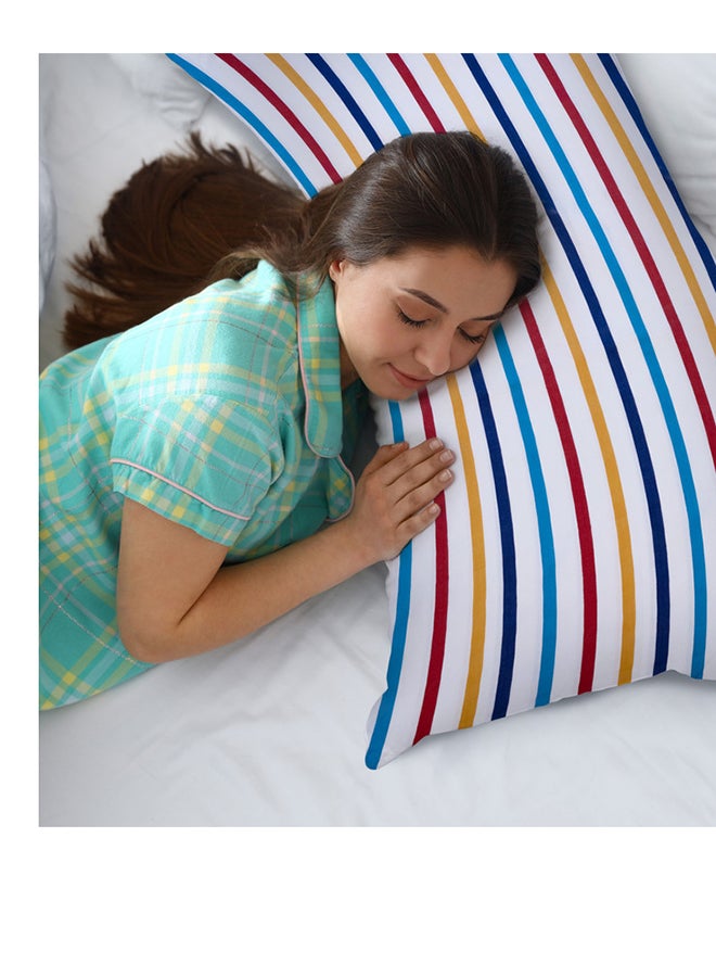 Hotel Linen Klub Hotel Linen Klub 1PC  Long Body  Pillowcase - 100% Cotton Stripe Printed  with envelope closure, Soft and Durable Quality, Size : 45 x 125cm  - Image 4