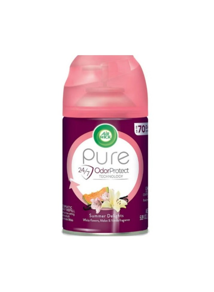 أير ويك Pure Automatic Air Freshener Spray Refill, Summer Delights, Essential Oils, Air Freshener, Odor Neutralization, 5.89 oz, 1 Count, Packaging May Vary - Image 1