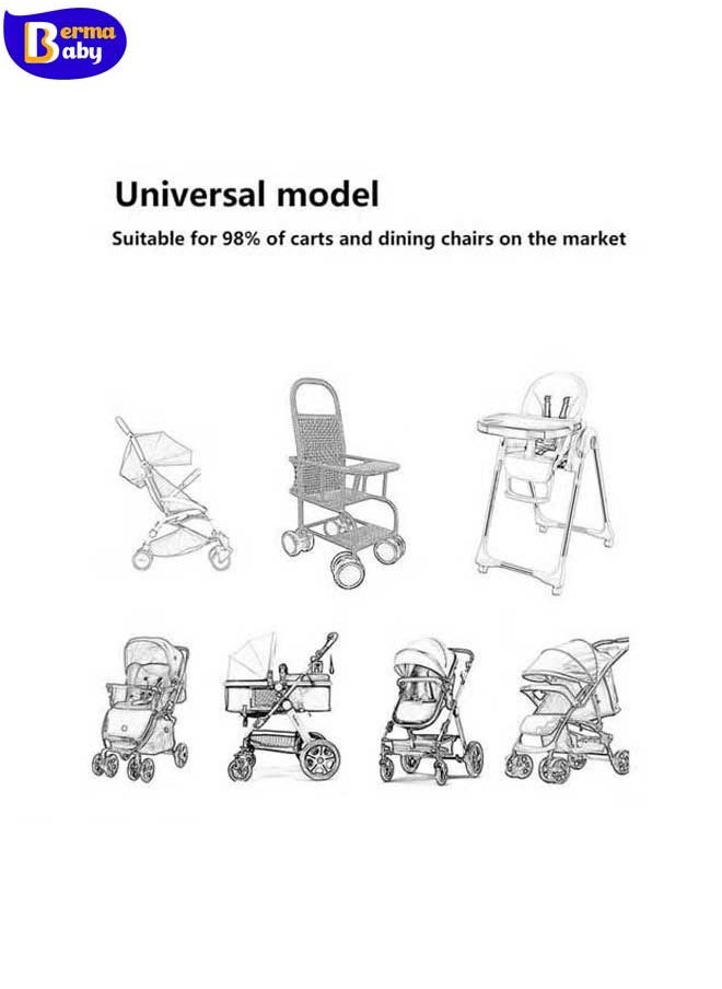 Universal Baby Stroller Seat Liners, Reversible Breathable & Soft Newborn Stroller Mat with Air Mesh Multifunctional Baby Cushion Pad for Strollers, Car Seats and High Chairs