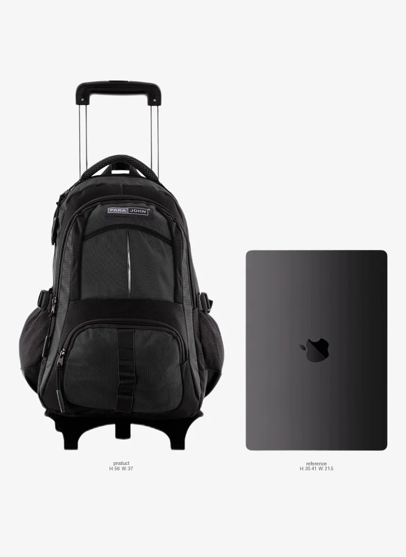 PARAJOHN Unisex Rolling Trolley Backpack with Adjustable Strap for School, College, Office, Business and Travel - 16 Inches Grey