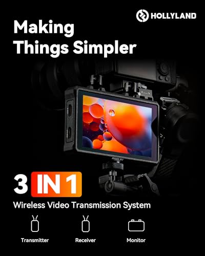 HollyView Hollyland Mars M1 Enhanced Wireless Transmitter & Receiver & Monitor, 3-in-1, SDI/HDMI Wireless Video Transmission System with 450ft (150m) Los Range and 0.08s Ultra-Low Latency, Solo Kit - Image 3