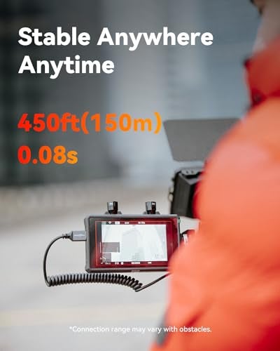 HollyView Hollyland Mars M1 Enhanced Wireless Transmitter & Receiver & Monitor, 3-in-1, SDI/HDMI Wireless Video Transmission System with 450ft (150m) Los Range and 0.08s Ultra-Low Latency, Solo Kit - Image 4