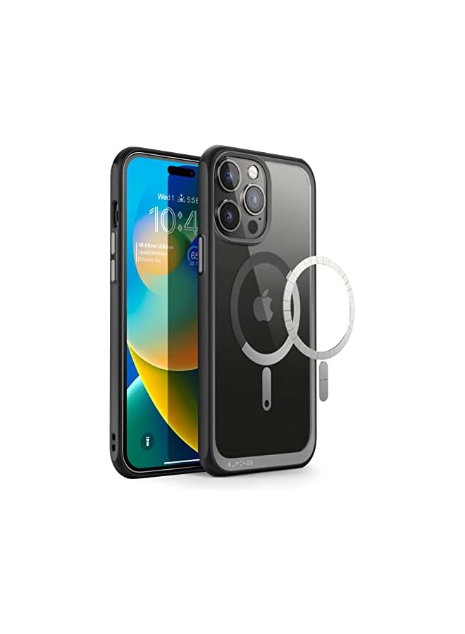 سوبكيس حافظة SUPCASE [سلسلة طراز Unicorn Beetle] مصممة لهاتف iPhone 14 Pro Max، مقاس 6.7 بوصة (إصدار 2022)، حافظة شفافة واقية هجينة ممتازة متوافقة مع MagSafe - أسود - Image 1