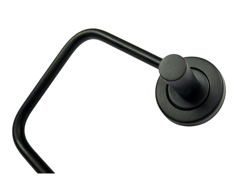 Proniks Stainless Steel Towel Rack for BathroomNapkin HolderNapkin Hanger Rectangle Cut Towel Ring Black Colour - Image 2