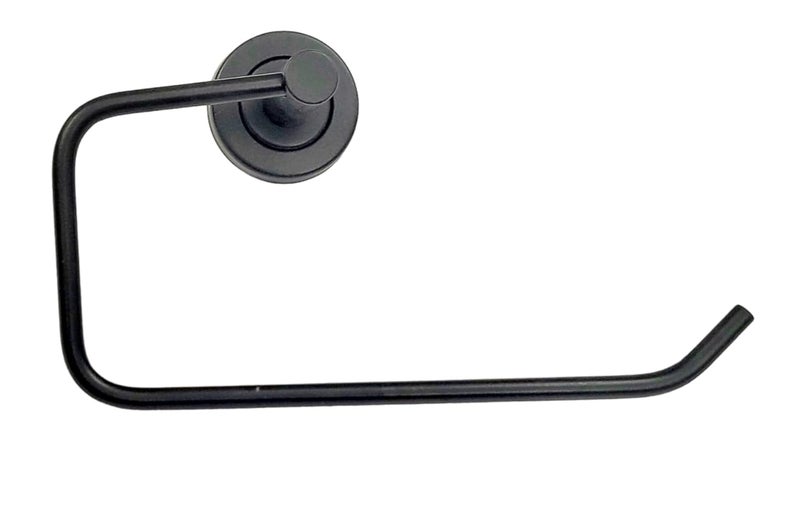 Proniks Stainless Steel Towel Rack for BathroomNapkin HolderNapkin Hanger Rectangle Cut Towel Ring Black Colour - Image 3