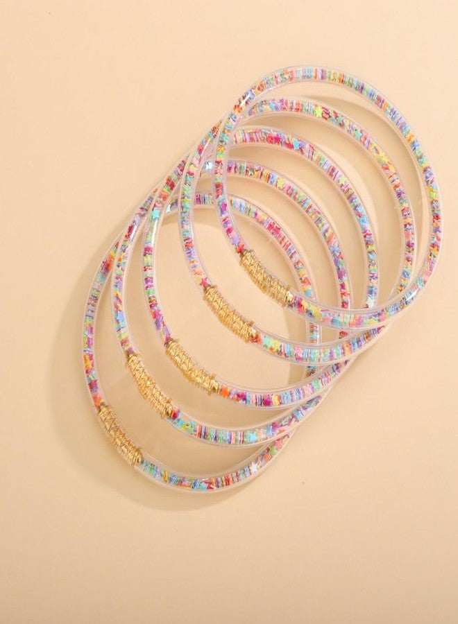 Sither Glitter Jelly Bangles Bracelets Set for Women Color Silicone Bracelets Sparkling Fashion Glitter Bracelets for Halloween Party Christmas Gift (style 4) - Image 5