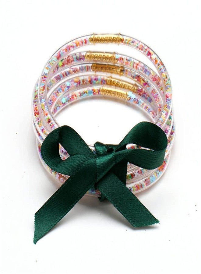 Sither Glitter Jelly Bangles Bracelets Set for Women Color Silicone Bracelets Sparkling Fashion Glitter Bracelets for Halloween Party Christmas Gift (style 4) - Image 1
