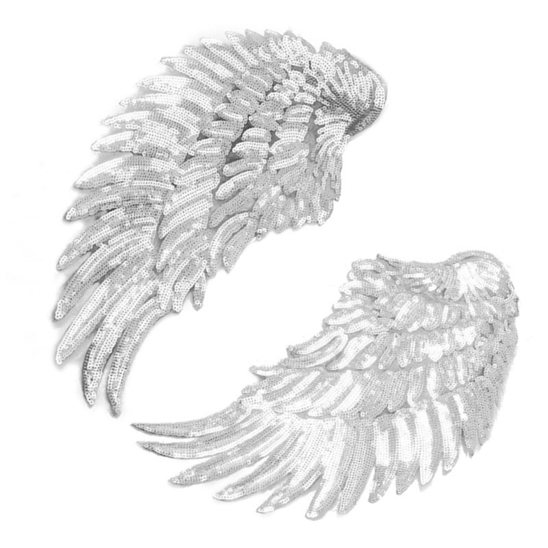 Iron On Sequin Patches: 2pcs Angel Wings Design, Non-Fading Bright Colors - Multipurpose Decor & Repair Patches for Crafters, Clothing, Bags, Shoes - Image 4