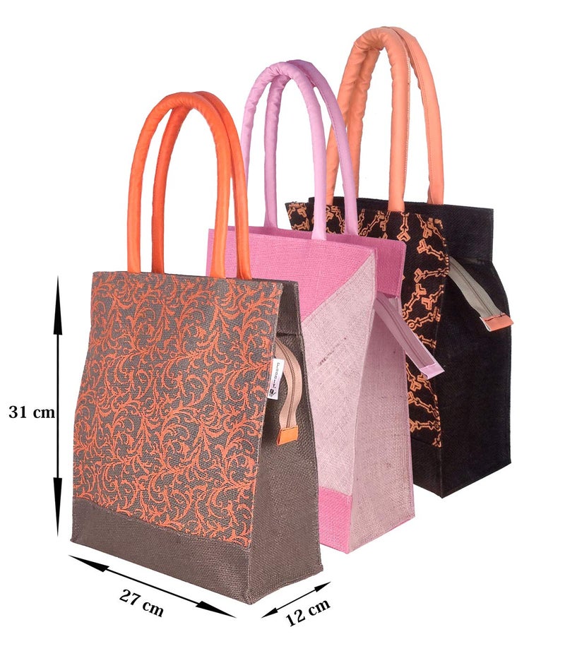 Foonty Men/Women Jute Lunch Bags(Pack of 3,FAB-27A) - Image 3