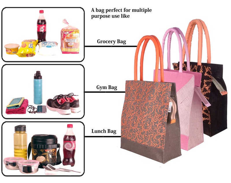 Foonty Men/Women Jute Lunch Bags(Pack of 3,FAB-27A) - Image 2