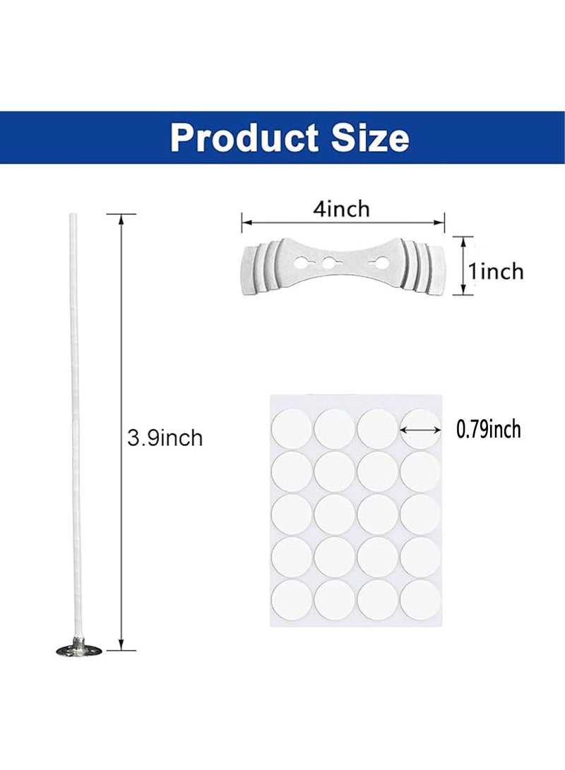 Candle Wick,100 Pcs Natural Candle Wicks with 100 Pcs Double-Sided Dots Wick Stickers and 1 Pcs 3-Hole Candle Wicks Holder for DIY Candles Craft Tools Candle Making Kit (10cm)  - Image 2