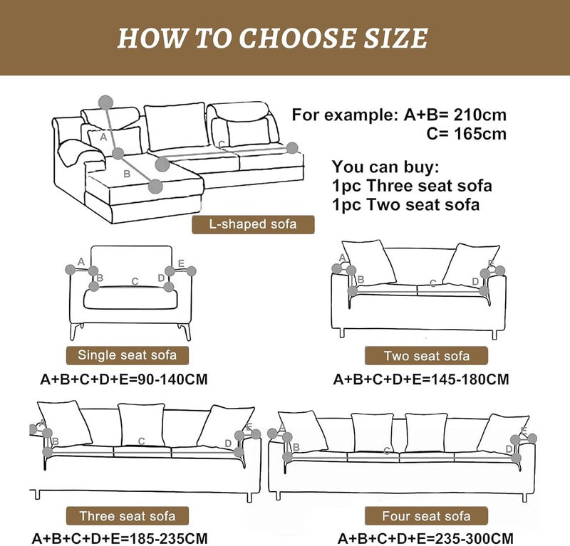 INFOSUN Stretch Sofa Slipcover, Elastic Fabric Fashion Printed Waterproof Armchair Loveseat Couch Living Room Sofa Covers Pet Protector Mat Cushion Cover with 1 Pillowcase (Beige, 2 seater, 57" - 72") - Image 4