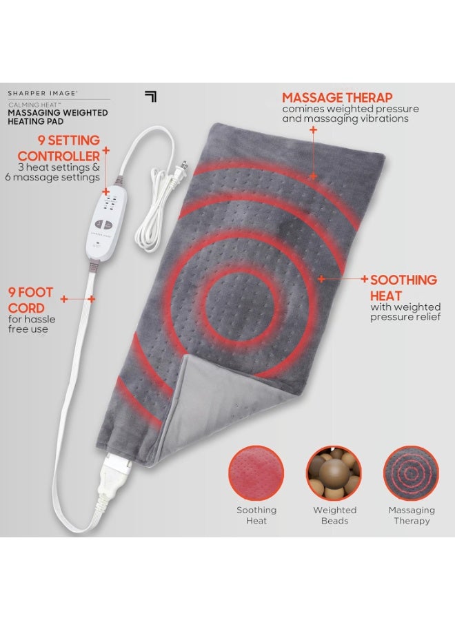 وسادة تدفئة كهربائية مع مساج ووزن مريح – 12 × 24 بوصة – 3 درجات حرارة، 3 وضعيات مساج، 9 مجموعات استرخاء – وزن 3 رطل - Image 2