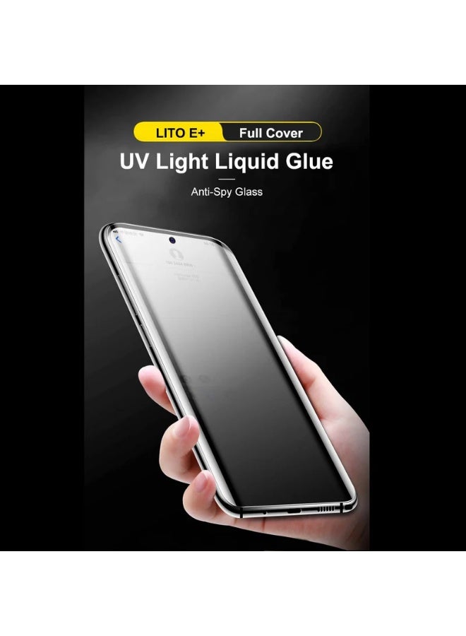 Privacy UV Screen Protector for Samsung Galaxy S22 Ultra, UV Tempered Glass, Film HD Screen Saver, 9H Hardness, Bubble-free, black - Image 3