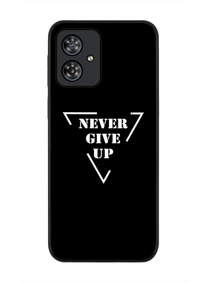 Rugged Black edge case for Motorola Moto G54 / Motorola Moto G54 Power / Motorola Moto G64 5G, Slim fit Flexible Anti Drop Thin Cover - Never give up