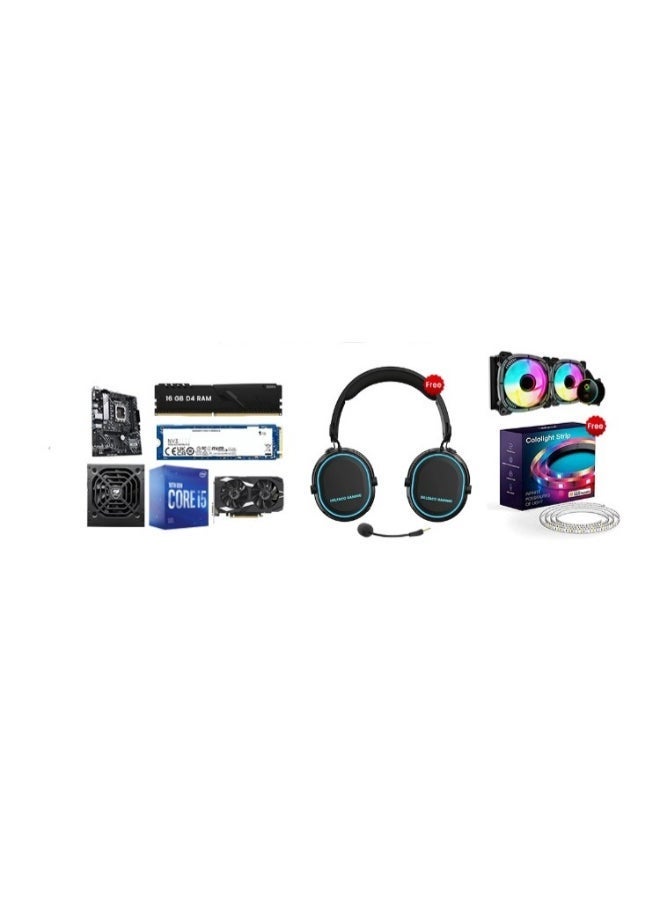 GAMEON Gaming PC With Intel Core i5-12400F Processor/16GB RAM DDR4/1TB SSD/6GB Nvidia GeForce RTX 3050 Graphics/Windows 10 Pro With Liquid Cooler, Cougar 650W PSU, RGB Mesh Case, Free Headset & RGB Light Black - Image 3