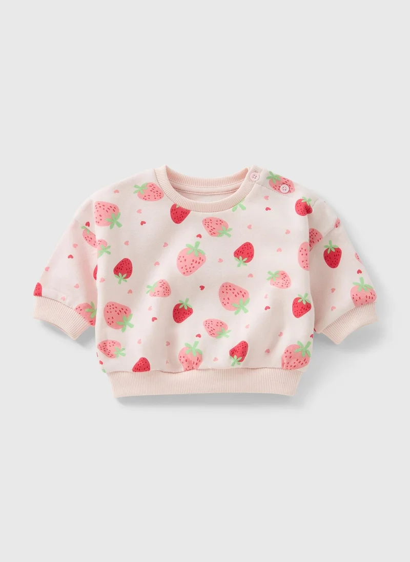 Matalan Baby Pink Strawberry Sweatshirt