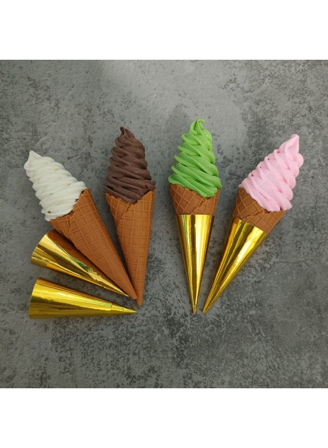 Simulation Ice Cream Model Commercial Display Ice Cream Machine Sweet Cone Sundae Ornaments Ice Cream Toys A Generation Of Hair-Color:Yellow-Dimensions:20*5cm