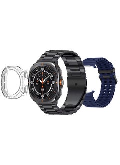 Kalobee SK7 Ultra Smartwatch Bundle With Accessories Including 1 Black Stainless Steel Band 1 Midnight Blue Silicone Band a Charging Cable and a TPU Case Protector  - Image 3