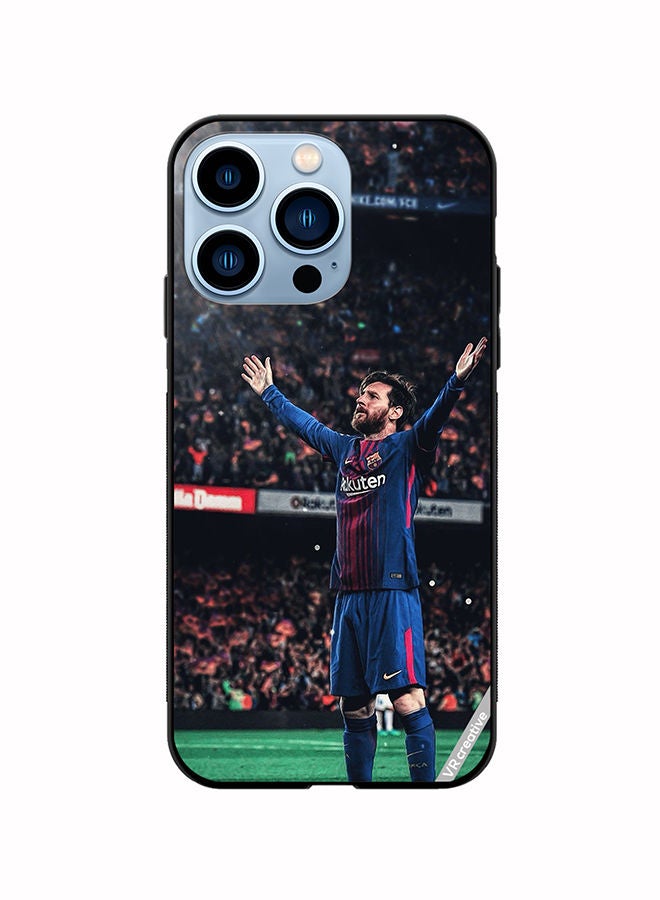 VR CREATIVE غطاء حماية لجهاز آبل آيفون 13 برو بتصميم ليونيل ميسي متعدد الألوان - Image 1