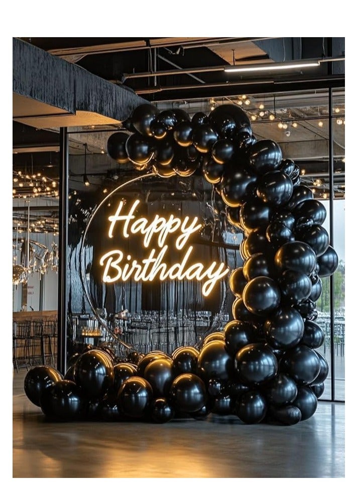 بالونات سوداء عالية الجودة من اللاتكس قابلة للتحلل البيولوجي للحفلات والمناسبات أو الديكورات (عبوة من 50 قطعة) - Image 4