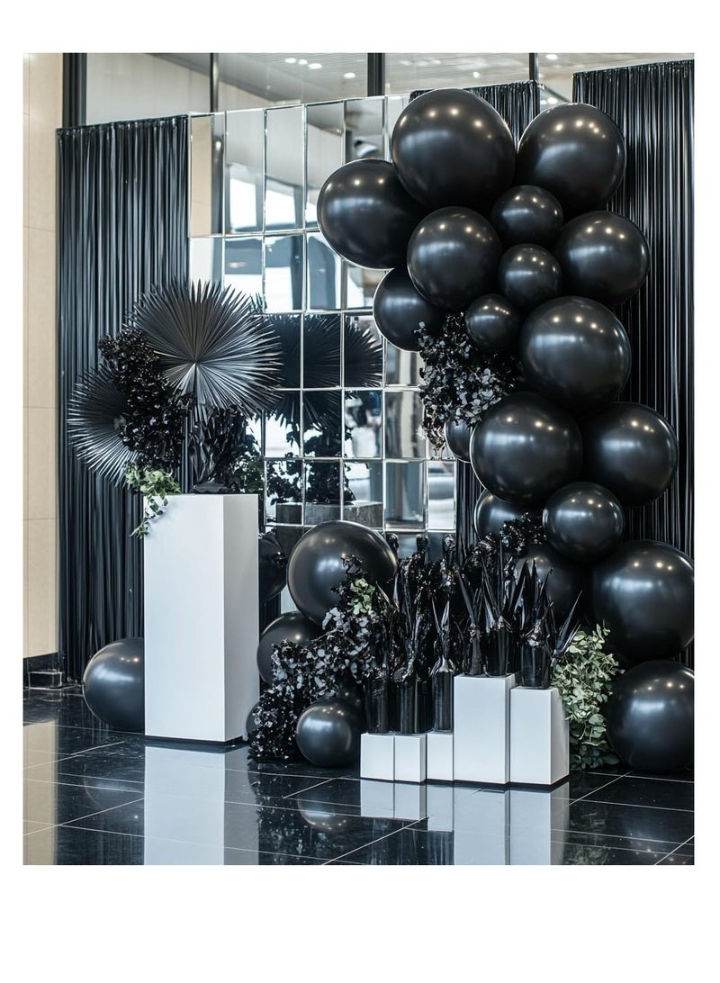 بالونات سوداء عالية الجودة من اللاتكس قابلة للتحلل البيولوجي للحفلات والمناسبات أو الديكورات (عبوة من 50 قطعة) - Image 1