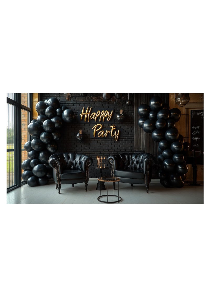 بالونات سوداء عالية الجودة من اللاتكس قابلة للتحلل البيولوجي للحفلات والمناسبات أو الديكورات (عبوة من 50 قطعة) - Image 3
