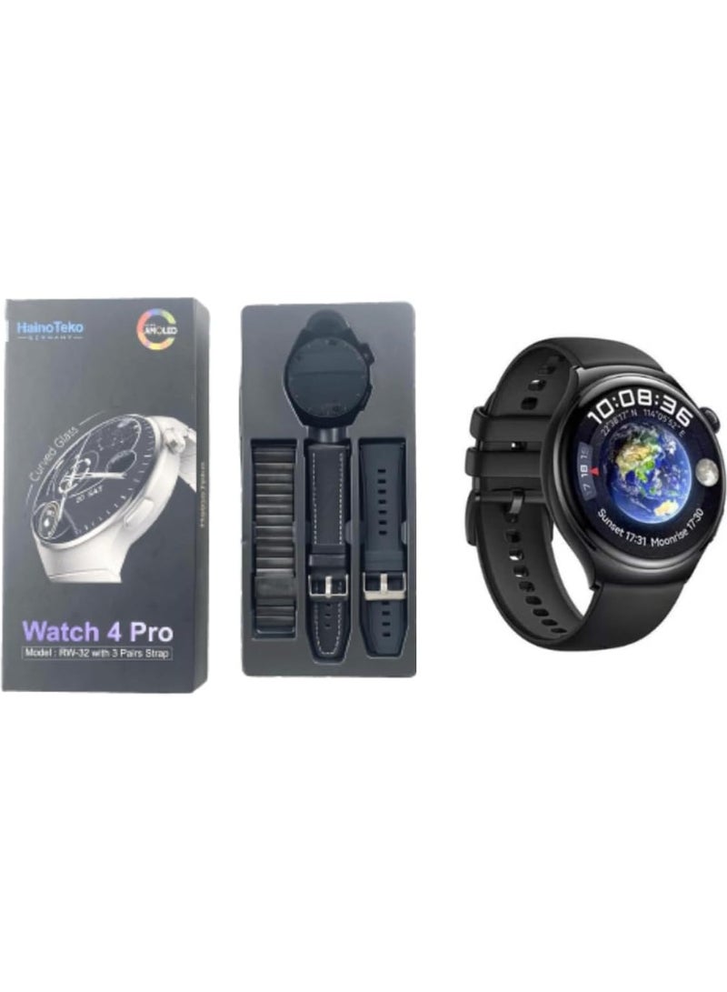 Haino Teko Haino Teko RW 32 Smart Watch With 3 Pairs Straps HD IPS AMOLED Display Waterproof Smartwatch 4 Pro Curved Glass App Control Heart Rate GPS And Fitness Smartwatch - Image 4