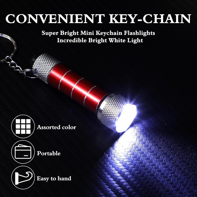 GARNECK 10pcs Mini Flashlight Keychain Torch with 5 LED Lights - Random Colors - Image 3