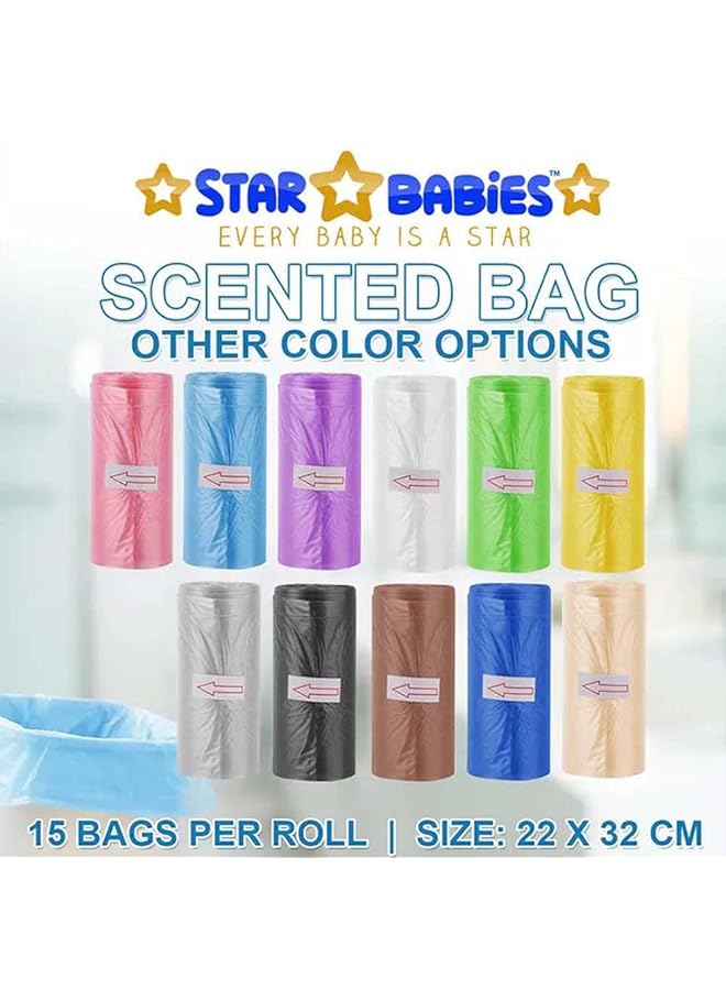 STAR BABiES Combo Pack Of 2 Scented Bag Pack Of 5 (75 Bags W/Dispenser) With Breast Pad (20 Pcs) Black - Image 3