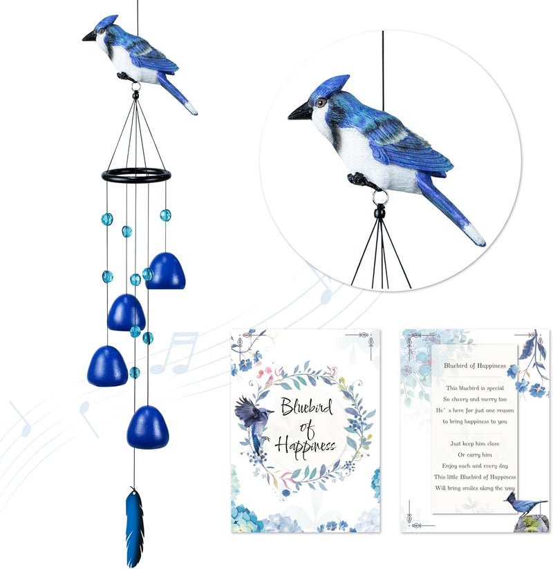 Outdoor Wind Chimes: Blue Bird Design - Weather-Resistant Garden Wind Chimes for Patio Backyard Outdoor Decor - Image 1