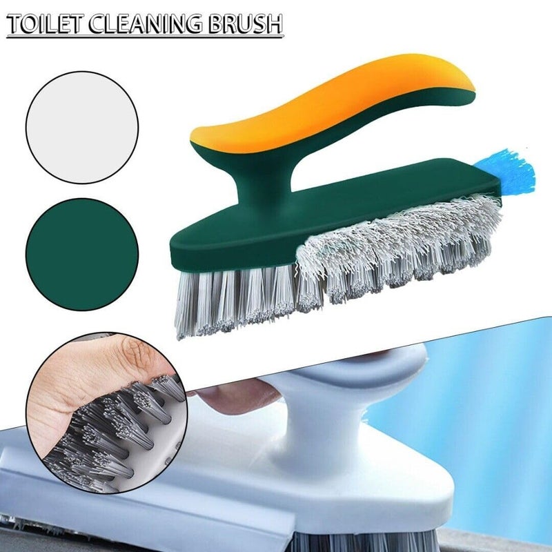 Gokich Gokich 4 In 1 Tile Grout Cleaner - Floor Scrub Brush With Flexible Squeegee, V-Shape Gap Scrub Stiff Bristles Hand Brush Crevice Cleaning Brush Tools, Scrubbing Floor, Window, Sink, Kitchen(Pack Of 1)  - Image 3