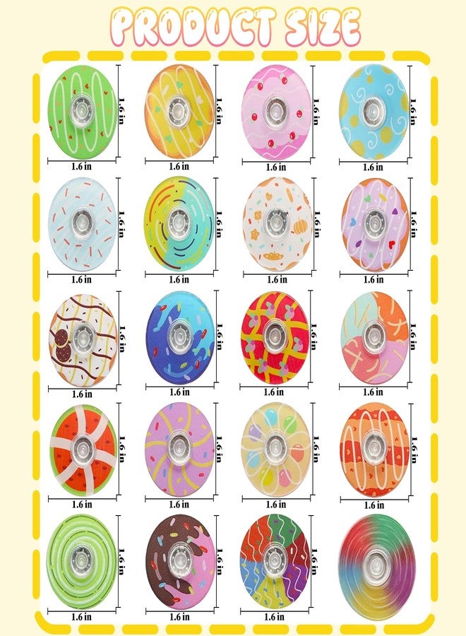 TGIQROVE 40 Pack Mini Fidget Spinners for Kids, Fidgets Toys Bulk for Adults, Fidget Spinner Prizes for Kids Classroom, Goodie Bag Stuffers, Valentines, Easter, Halloween, Christmas(Donut) - Image 2