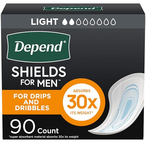 Depend Shields Incontinence Pads for Men, Light Absorbency, 90 Count (Packaging May Vary) - Image 1